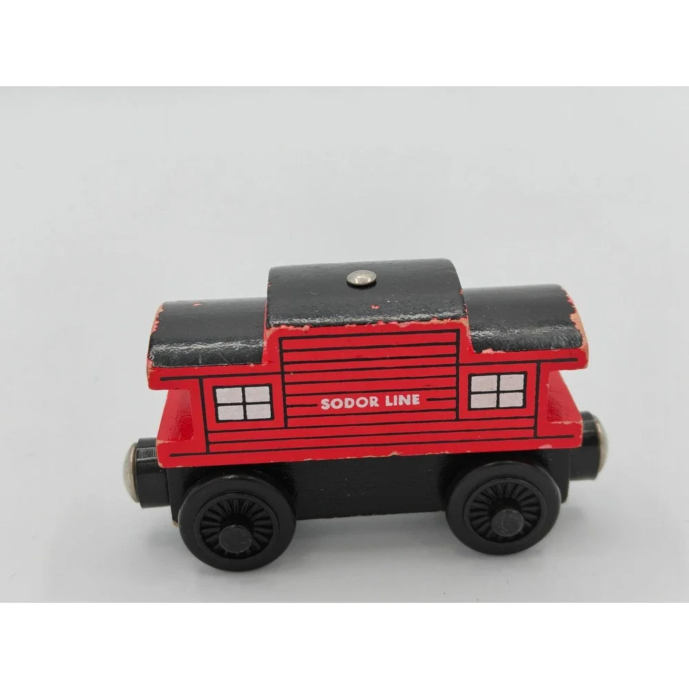 Thomas & Friends Wooden‎ Railway Sodor Line Caboose Red Black Magnetic Train Car